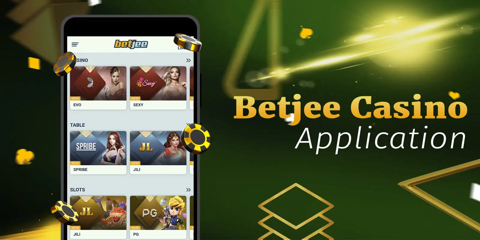 Casino games in Betjee app