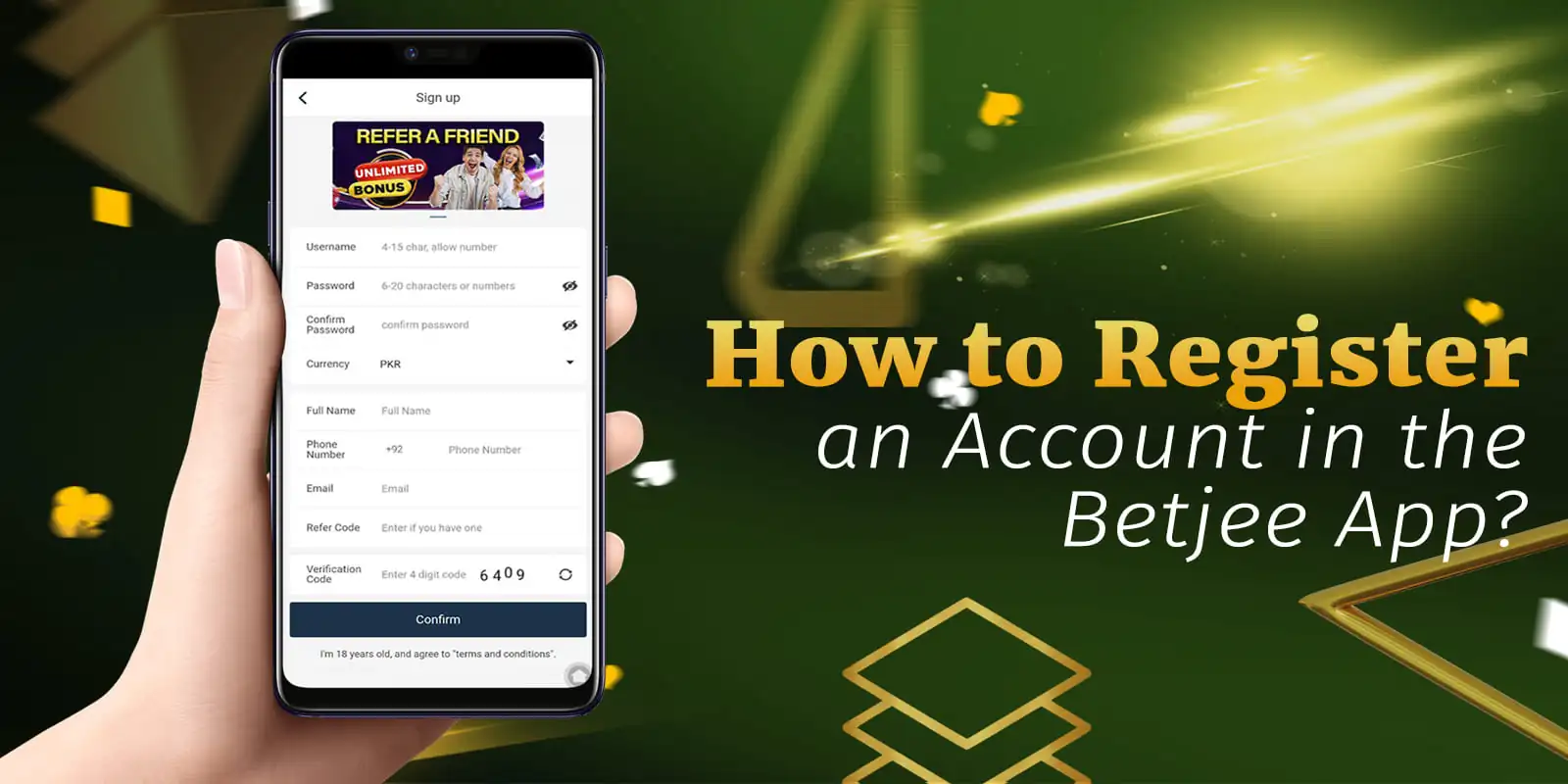 Guide on how to register an account in Betjee