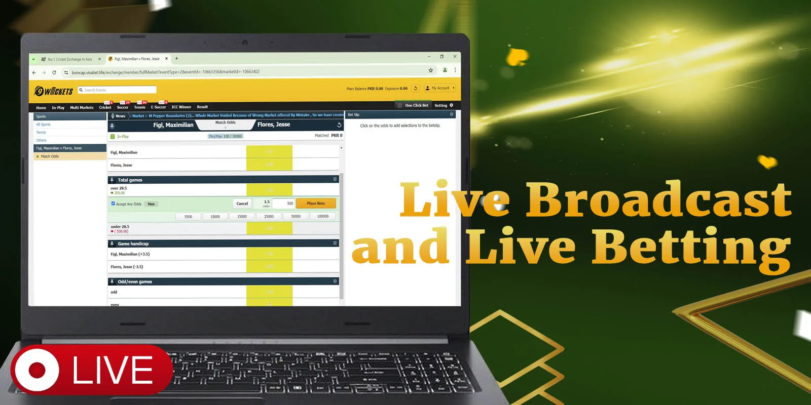 Live streaming and online betting